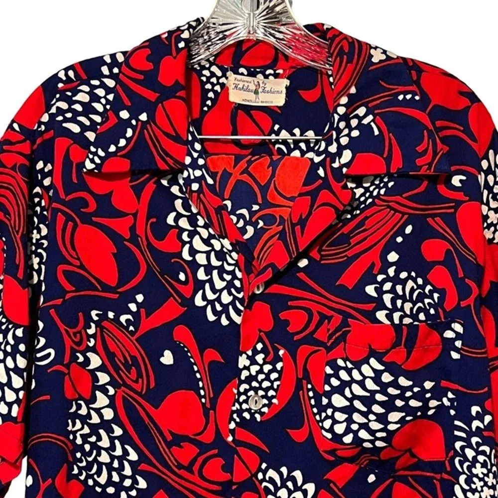 Vintage Hukilau Hawaiian Honeymoon Wedding‎ Matching Set Dress 12 Shirt L/XL